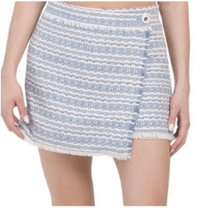 NWOT House of Harlow 1960 Tweed Boucle Skirt Skort Blue Pastel Size 6